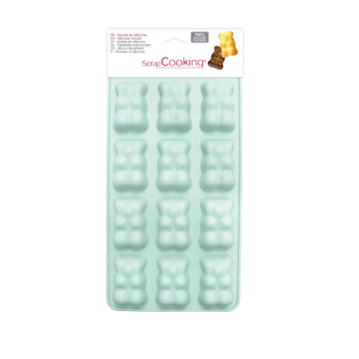 Moule à chocolat en silicone 12 oursons guimauve - Scrapcooking