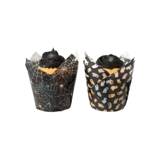 24 caissettes tulipes à cupcakes et muffins araignés et fant