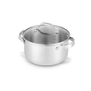 Faitout induction inox avec couvercle verre cicla 24 cm - Be