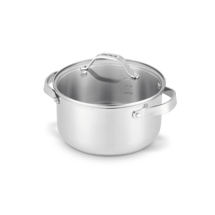 Faitout induction inox avec couvercle verre cicla 24 cm - Be