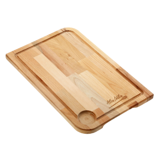 Planche à découper en bois avec récupérateur jus 45*29 cm -