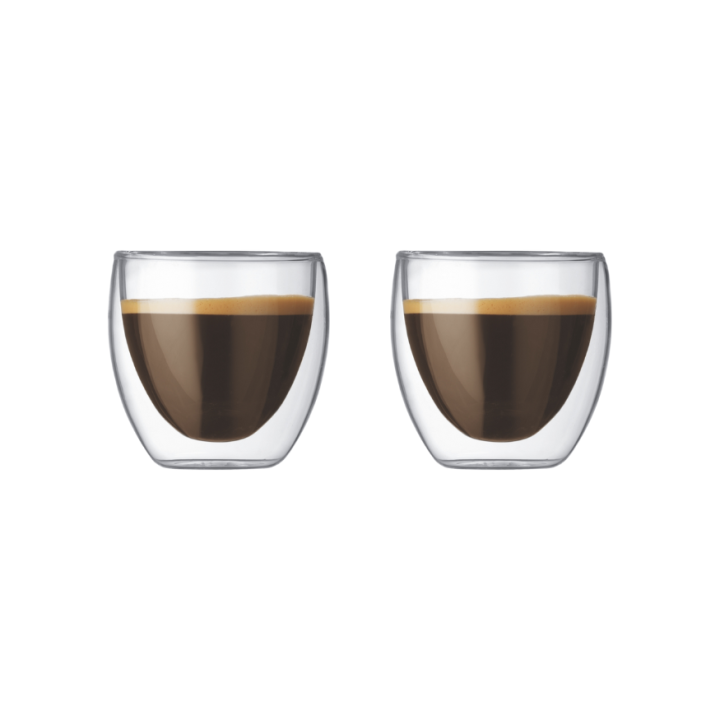 Set de 2 verres double paroi en verre expresso Pavina 80 ml