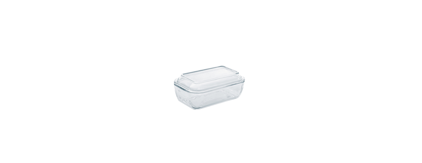 Beurrier rectangulaire avec couvercle en verre 17 cm - Lumin