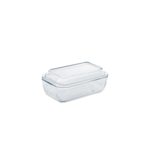 Beurrier rectangulaire avec couvercle en verre 17 cm - Lumin