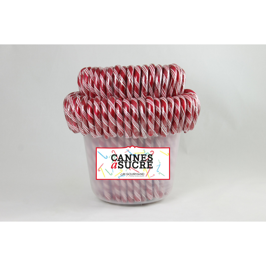 Canne à sucre sucre d´orge de Noël saveur fraise 28 gr