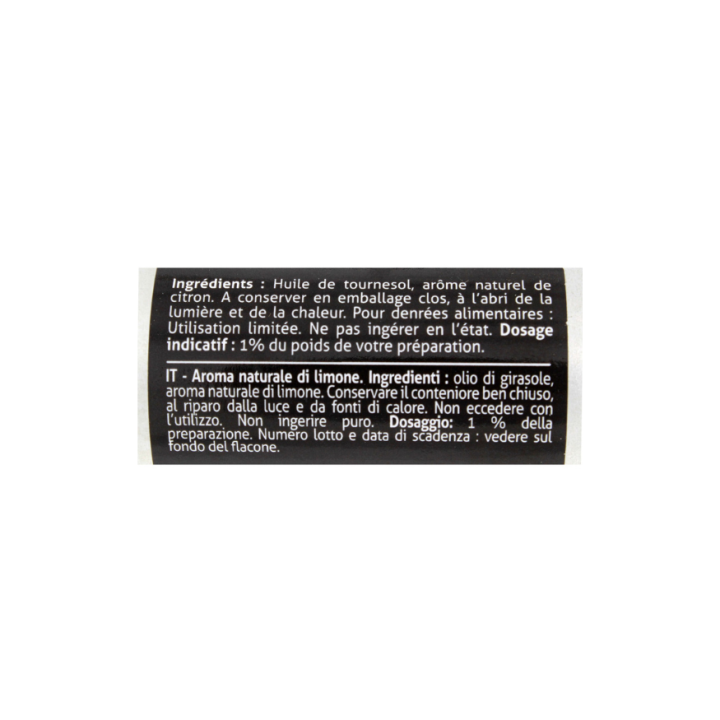 Arôme alimentaire naturel de citron 50 ml - Patisdecor