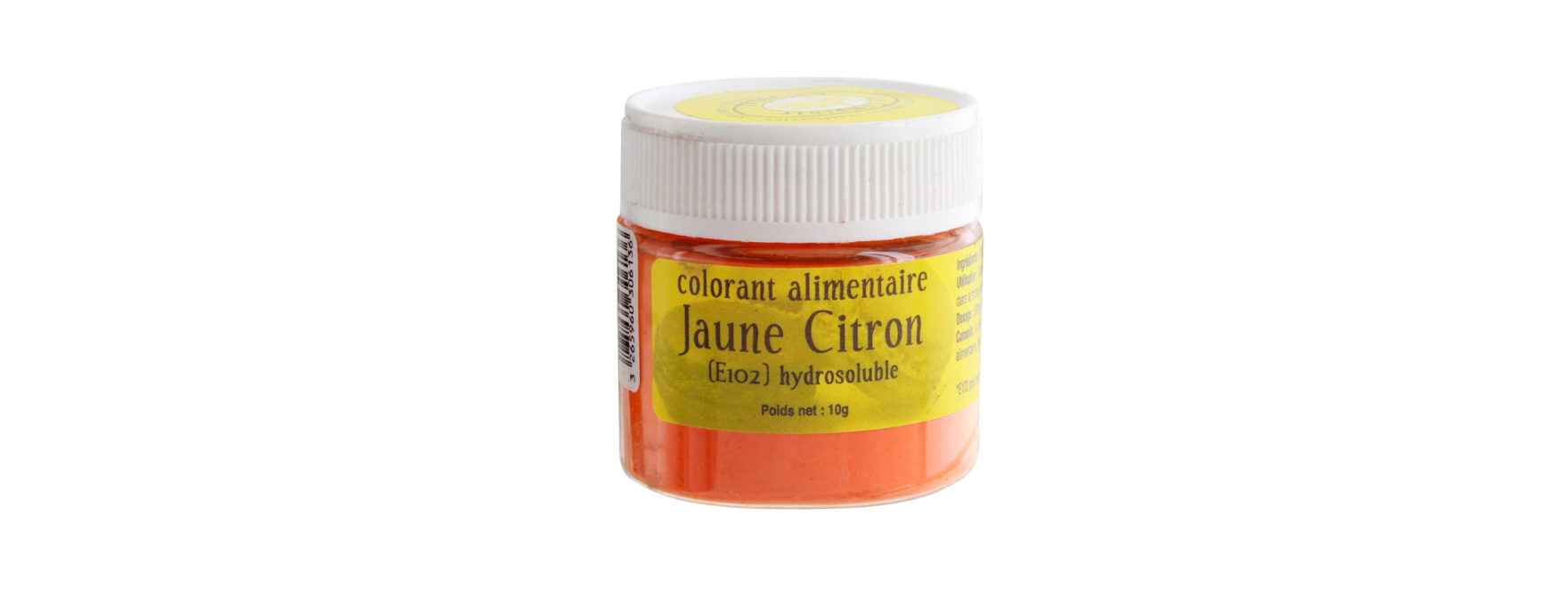 Colorant alimentaire en poudre hydrosoluble jaune citron 10