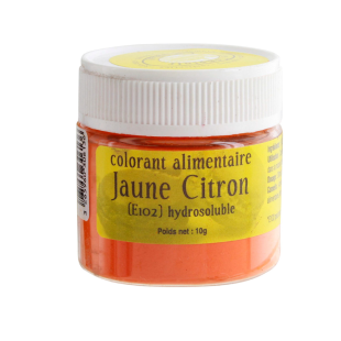 Colorant alimentaire en poudre hydrosoluble jaune citron 10
