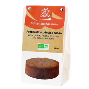 Préparation génoise cacao bio sans gluten 250 gr - Alice Dél