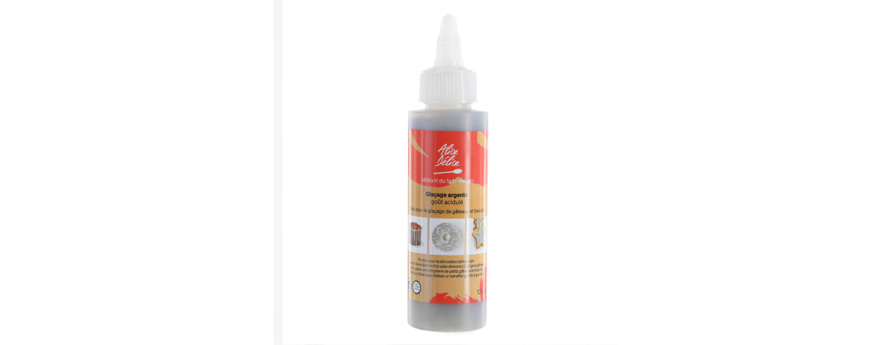 Glaçage drip cake argenté goût acidulé 125 gr