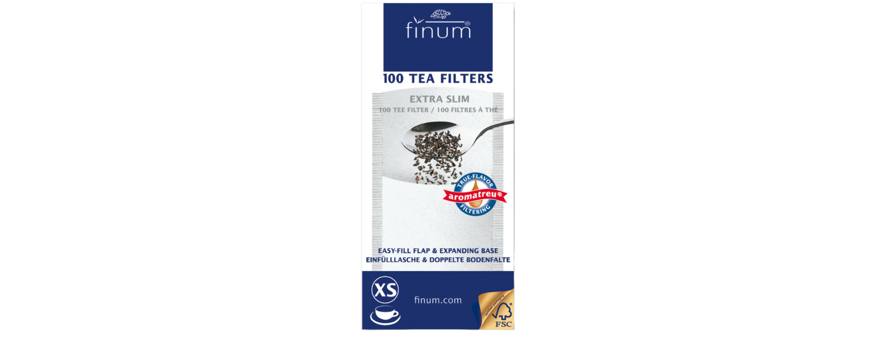 Lot de 100 filtres à thé compostables taille XS 60 x 130 mm