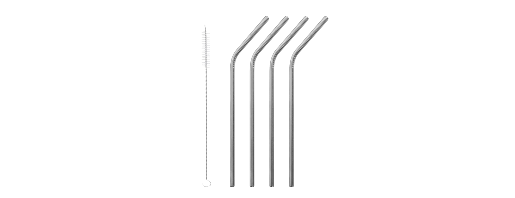 Lot de 4 pailles inox + brosse - Qwetch