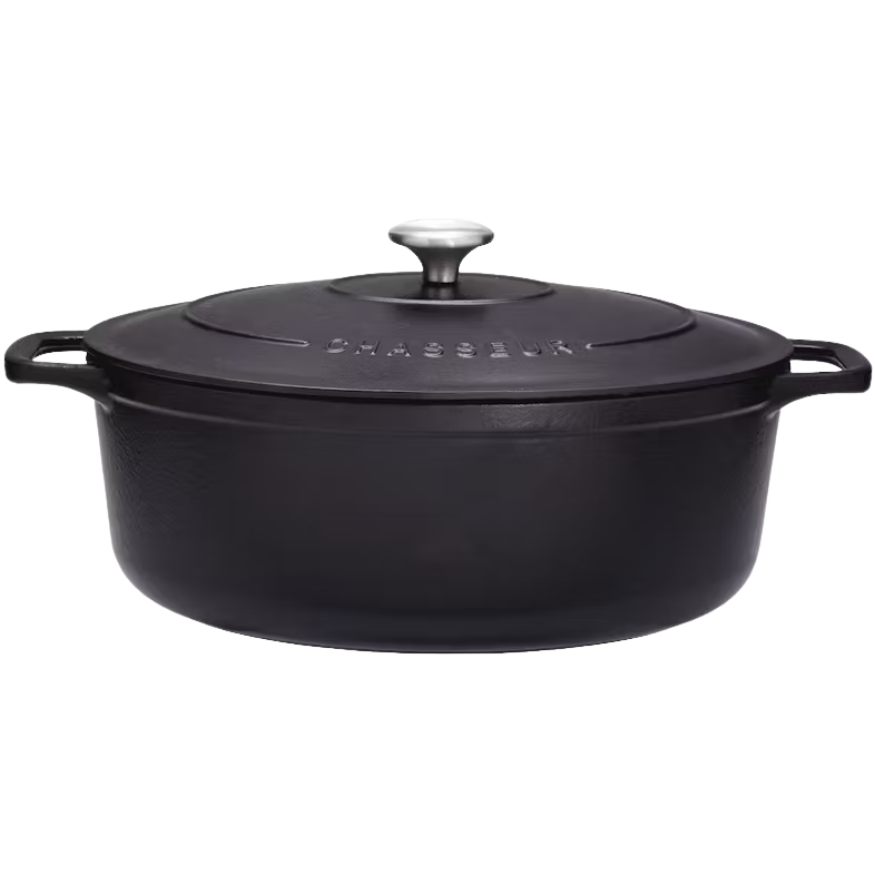 Cocotte en fonte ovale 31 cm noire - Le Chasseur