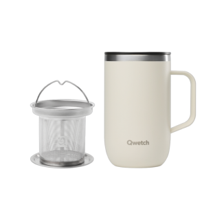 Travel Mug isotherme avec anse 470ml sable - Qwetch