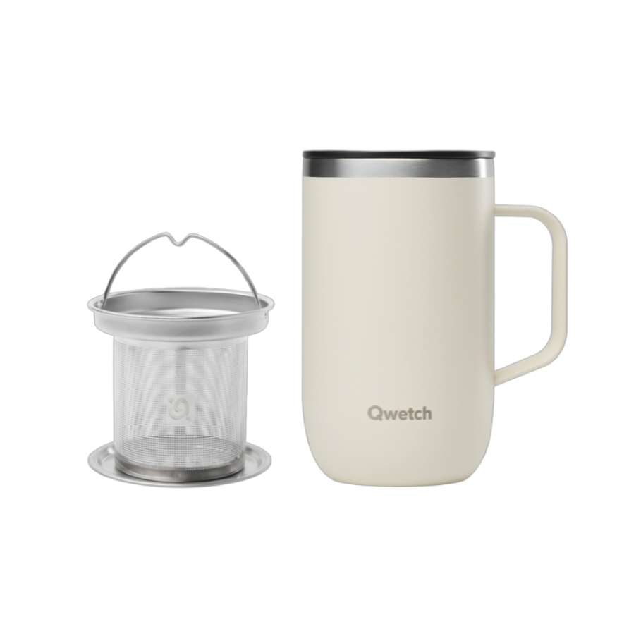 Travel Mug isotherme avec anse 470ml sable - Qwetch