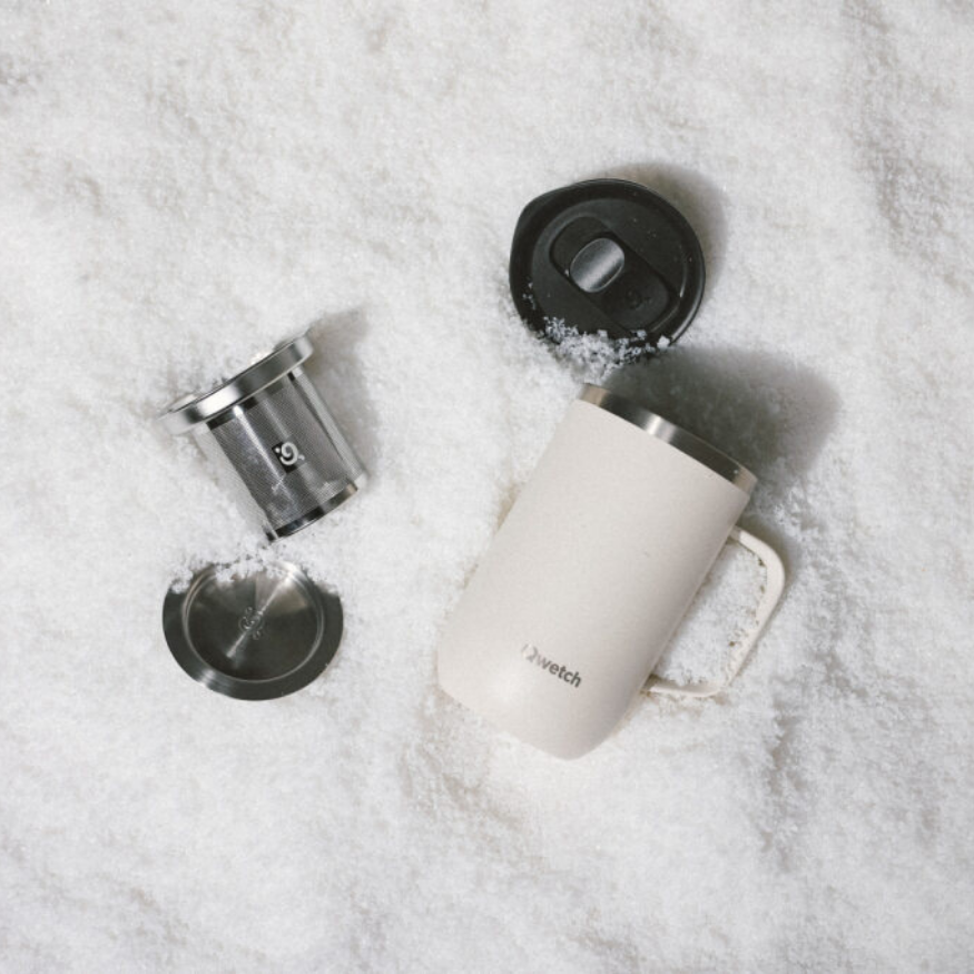 Travel Mug isotherme avec anse 470ml sable - Qwetch