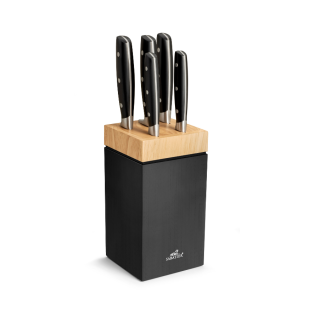 Bloc 5 couteaux forgés manche bois Seattle - Lion Sabatier