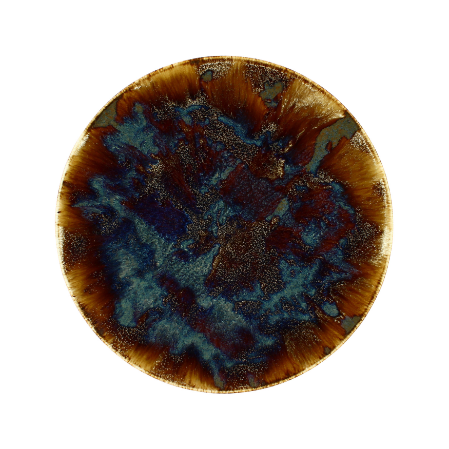 Assiette plate 27 cm en porcelaine marron Volcano - Novastyl