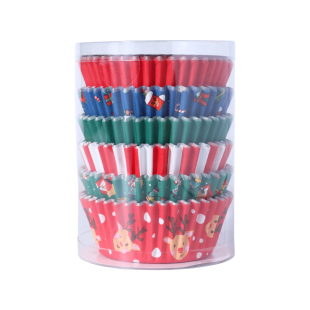 100 caissettes pour muffins et cupcakes de Noël traditionnel