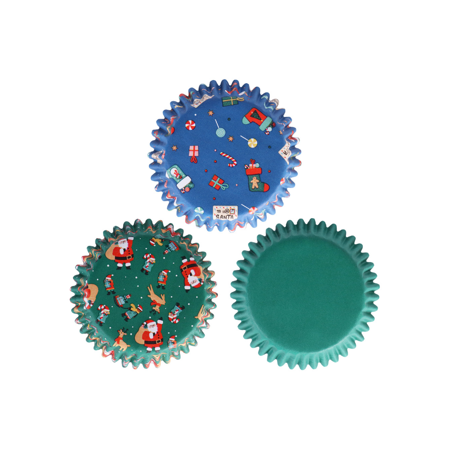 100 caissettes pour muffins et cupcakes de Noël traditionnel