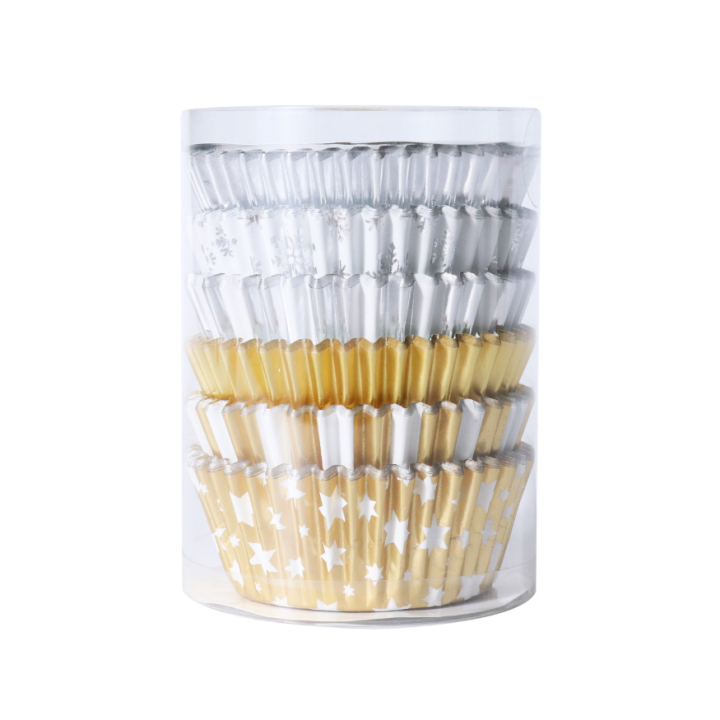 100 caissettes pour muffins et cupcakes de Noël doré et arge