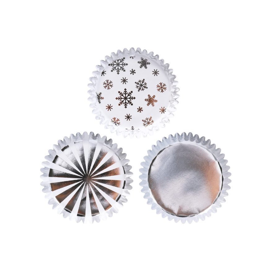 100 caissettes pour muffins et cupcakes de Noël doré et arge