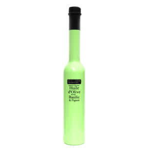 Huile d´olive saveur basilic pignon 20 cl sérigraphiée  - Sa