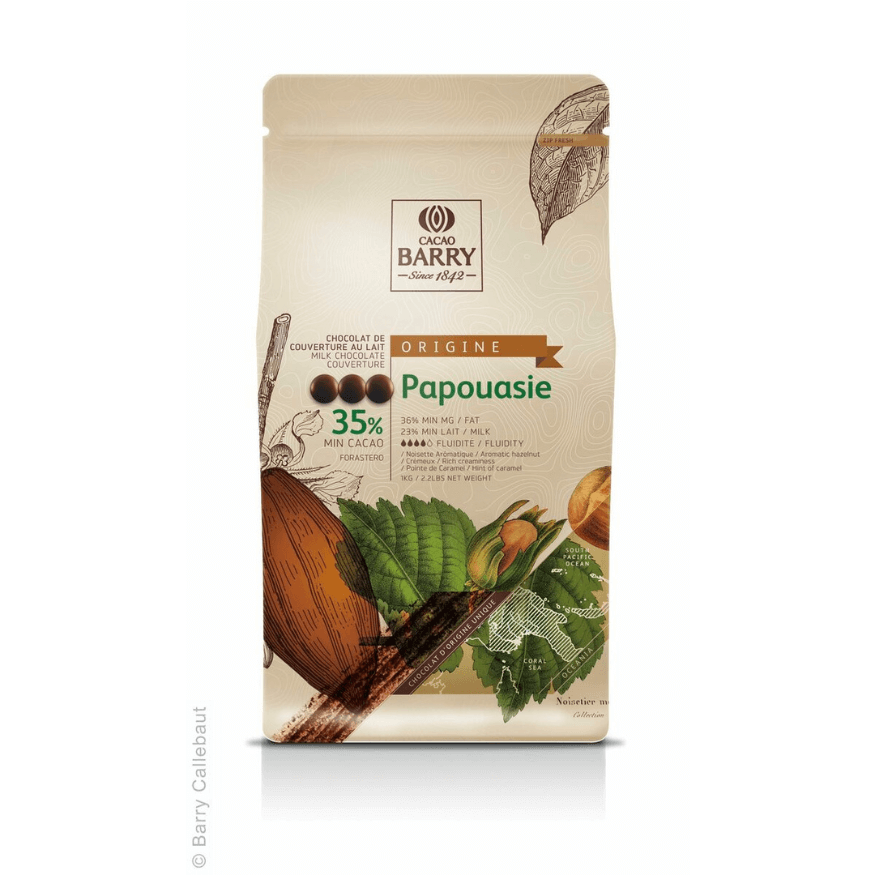 Chocolat de couverture au lait origine Papouasie 35% 1 kg - 