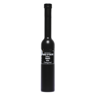 Huile d´olive saveur truffe noire 20 cl sérigraphiée noire -