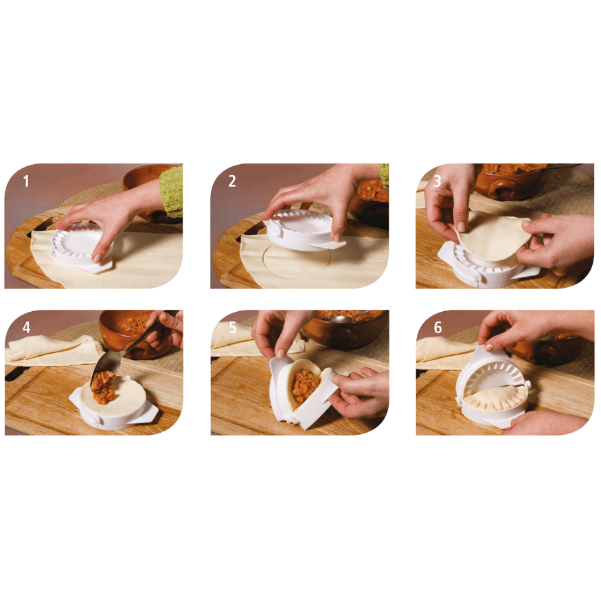 Lot de 4 moules à chaussons en plastique blanc 6, 8, 10 et 1