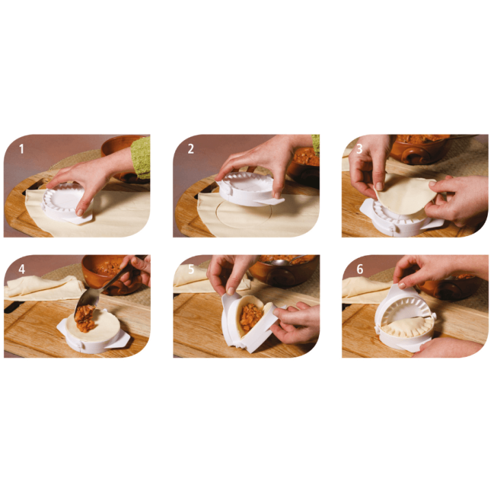 Lot de 4 moules à chaussons en plastique blanc 6, 8, 10 et 1