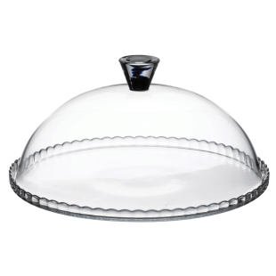 Présentoir à gâteau avec cloche en verre transparent 32 cm -