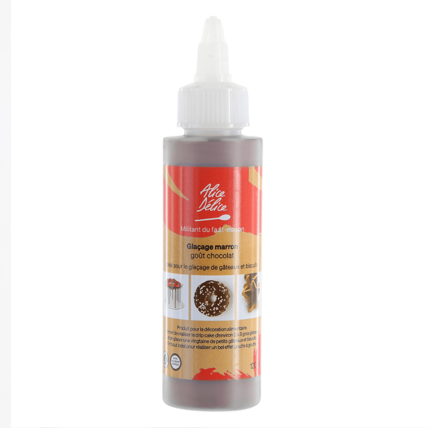 Glaçage drip cake marron goût chocolat 120 gr : idéal pour l