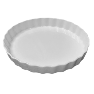 Moule à tarte tourtière en porcelaine blanc 27 x 3.5 cm - Gi