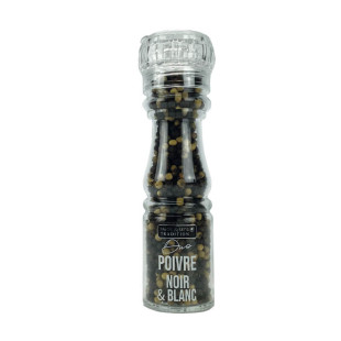 Moulin poivre duo noir et blanc 70g - Savor et sens
