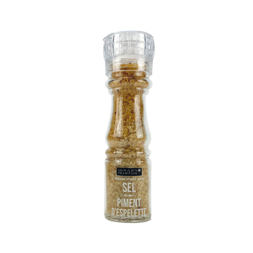 Moulin en verre sel piment d'Espelette 145g - Savor et Sens
