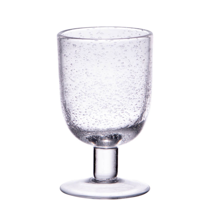 Verre à pied 28 cl Lubéron bullé transparent - Table passion