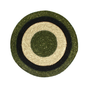 Set de table 38cm Luna rond en jonc de mer vert - Ogo living