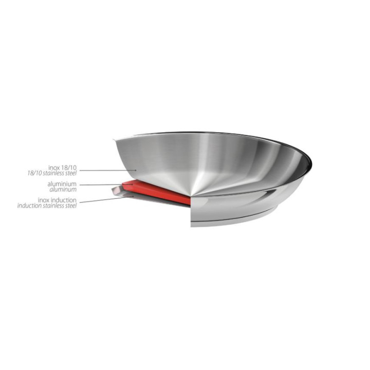 Poêle inox amovible Mutine 28 cm - Cristel