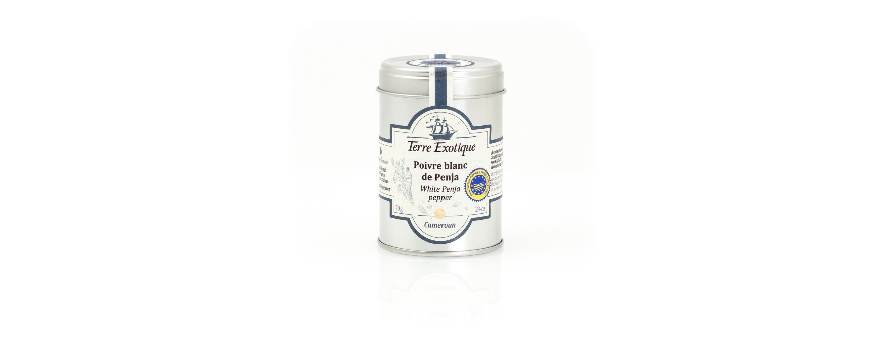 Poivre blanc du Penja 70gr - Terre Exotique