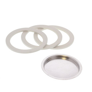 Pièce de rechange : 3 filtres + 1 joint - Moka 3 tasses - Bi