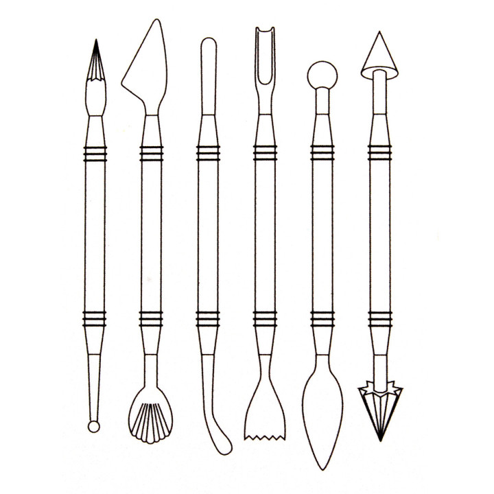 6 ustensiles de modelage pour pâte à sucre et pâte d´amande