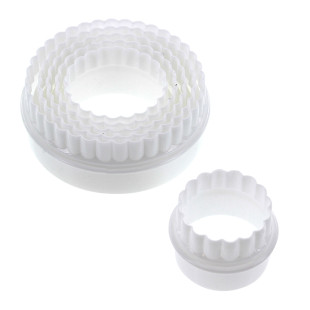 Lot 6 découpoirs en plastique ronds et cannelés - Alice Déli