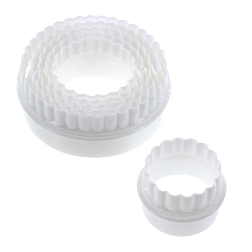 Lot 6 découpoirs en plastique ronds et cannelés - Alice Déli