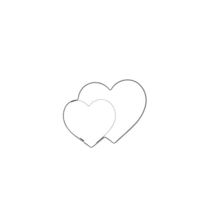 Emporte-pièce en inox double coeur 6,5 cm - Birkmann