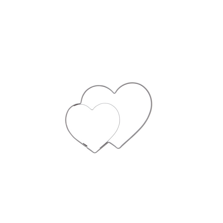 Emporte-pièce en inox double coeur 6,5 cm - Birkmann