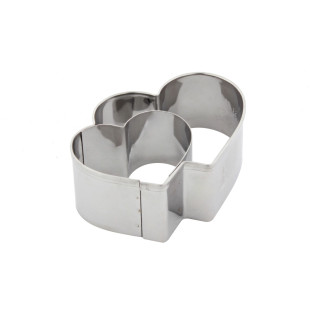 Emporte-pièce en inox double coeur 6,5 cm - Birkmann