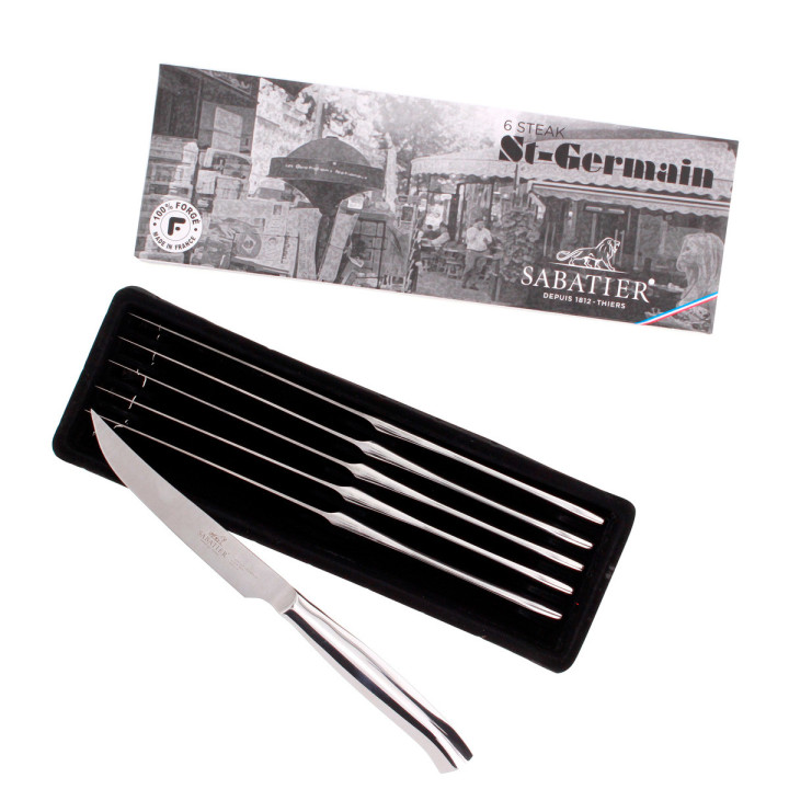 Coffret 6 couteaux steak lame lisse Saint-Germain en inox - 