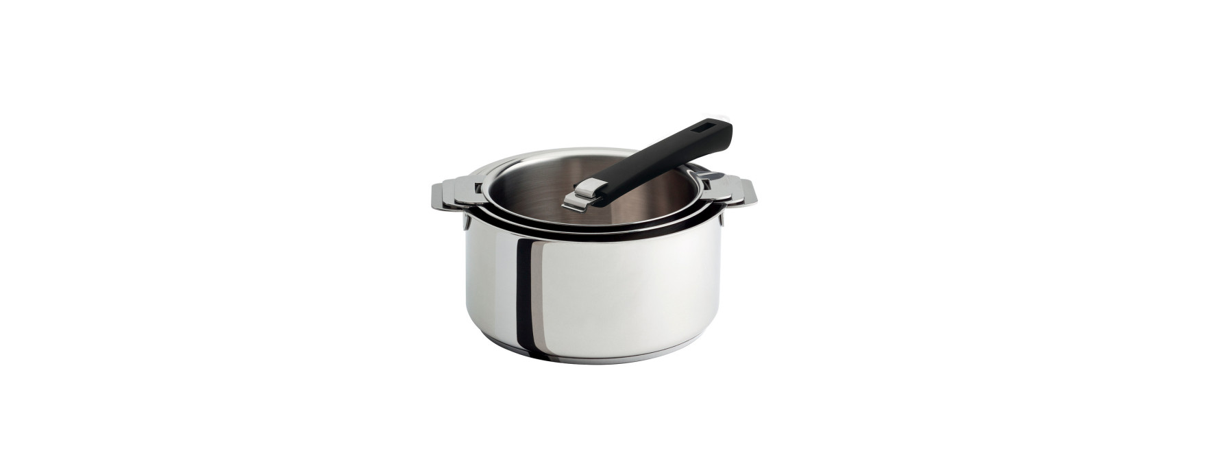 Série 3 casseroles inox amovibles 16 à 20 cm Mutine avec poi