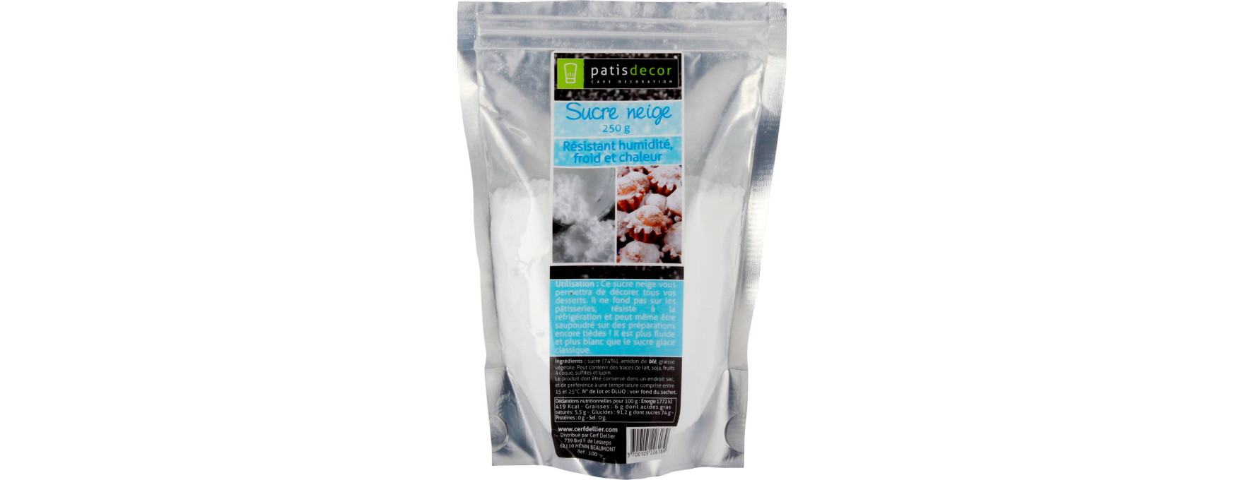 Sucre décor neige 250 gr - Patisdecor